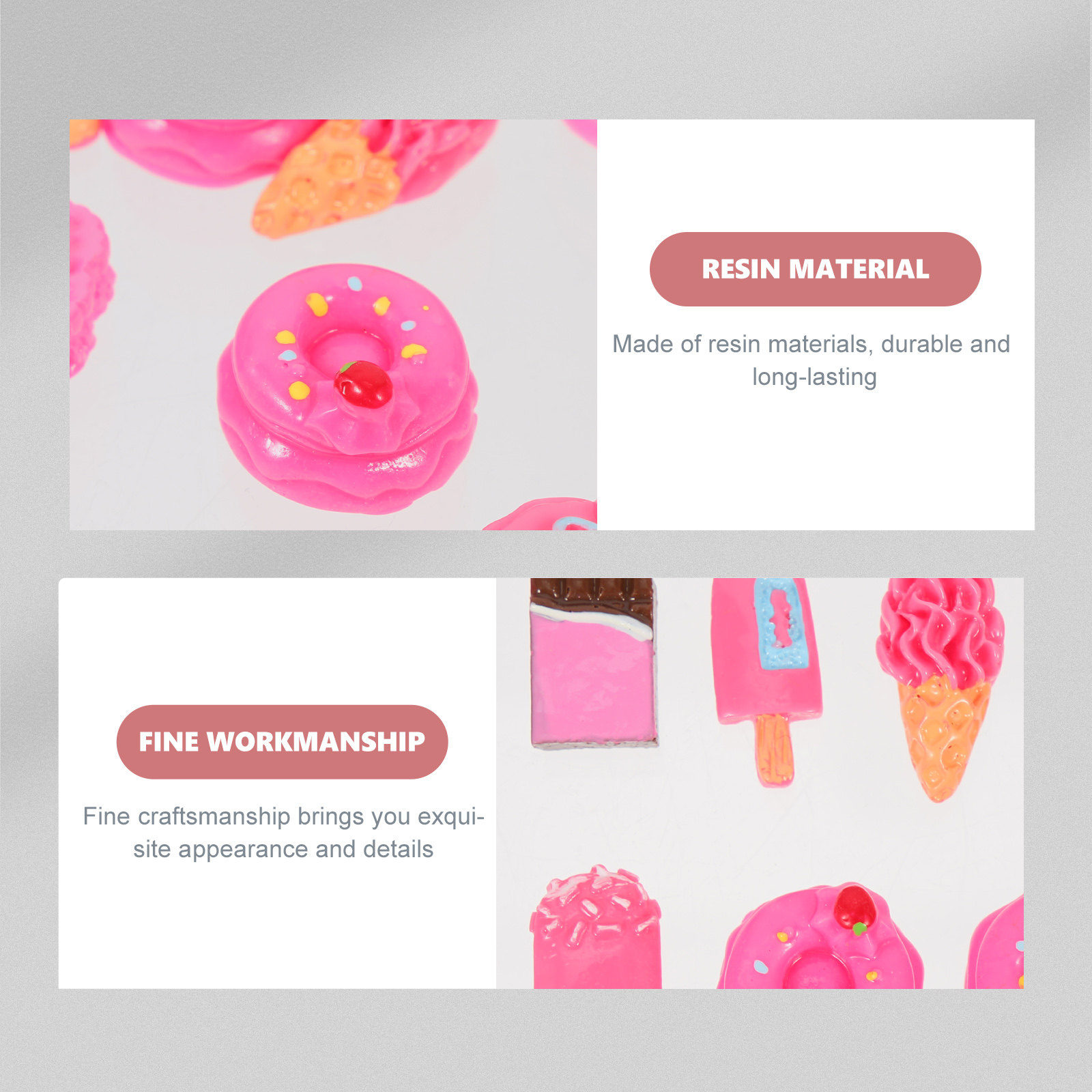 Resin Art Case - 30 adet Kawaii tarzı, küçük boyutlu,